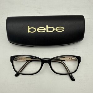 BEBE LADY VEGAS BB 5082 001 JET BLACK GOLD AUTHENTIC FRAMES EYEGLASSES 52-16
